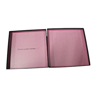 PandaSew Custom Logo Luxury Paperboard With Pink Microfiber Inside Gift Packaging Jewelry Box