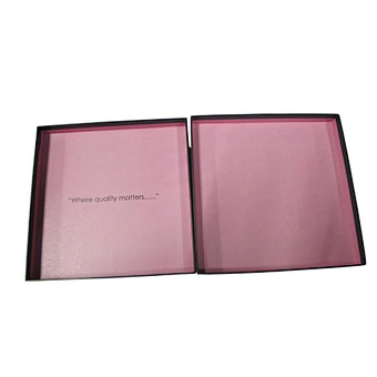 PandaSew Custom Logo Luxury Paperboard With Pink Microfiber Inside Gift Packaging Jewelry Box