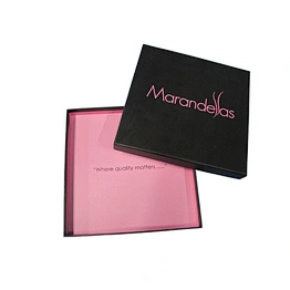 PandaSew Custom Logo Luxury Paperboard With Pink Microfiber Inside Gift Packaging Jewelry Box